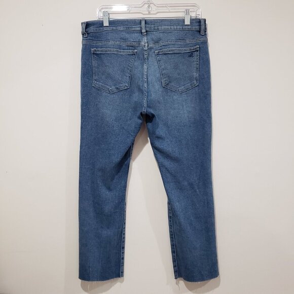 DL1961 Mara Instasculpt Straight Ankle Jean Size 32 Distressed Casual Fray Hem - Picture 5 of 14